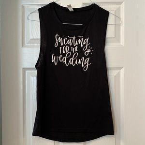 Sweating for the wedding bride workout tank top